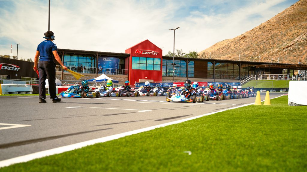 The Mini classes line up on the grid at K1 Circuit in preparation of Champions of the Future America's Round 3