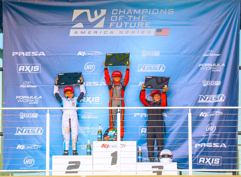 The Mini podium of Champions of the Future America, Round 9